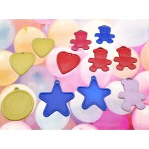 Vintage 1991 Zibi-Core Balloon Weight Lot: Teddy Bear, Star, Heart, Smiley